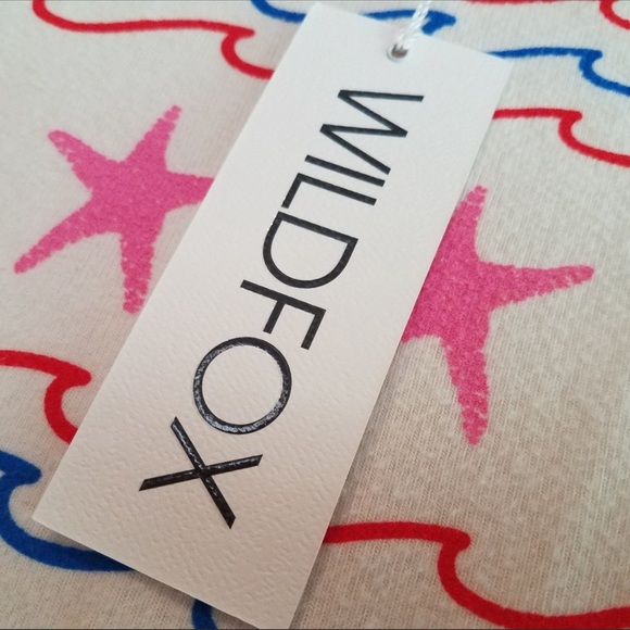 Wildfox Sea Stars & Stripes Baggy Beach Pullover Size XS - Picture 9 of 12